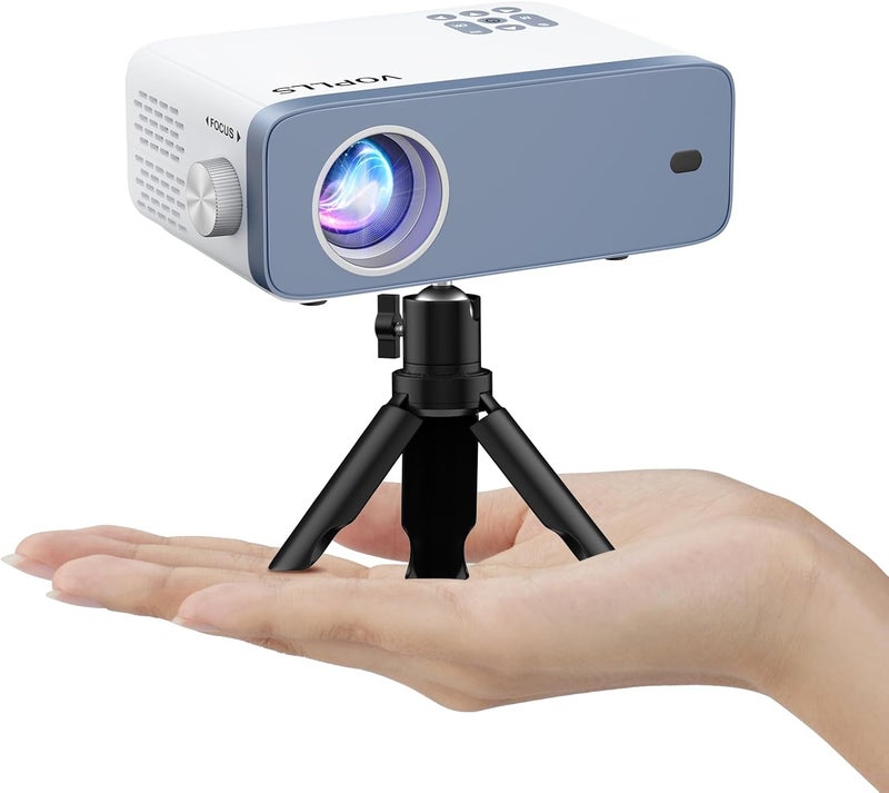 VOPLLS Mini Projector, 1080P Full HD Supported Video Projector, Portable Outdoor Home Theater Movie Projector, 50% Zoom, Compatible with HDMI, USB, AV, Smartphone/Tablet/Laptop (Small Projector) - Image 1